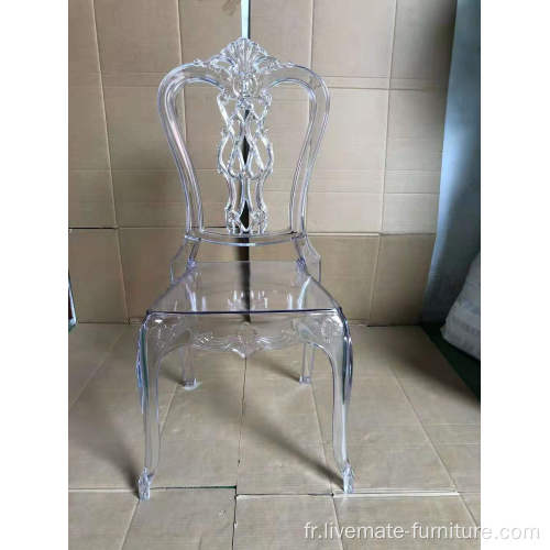 Chaise en acrylique de mariage Chaise de cristal de résine